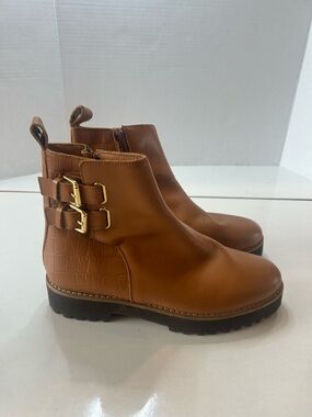 Andre Assous Tan Buckle Ankle Boots size 6 New
